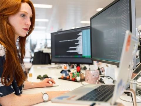 Woman at workstation